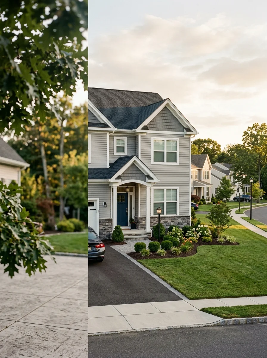 Hazlet home exterior showing quality finishing and attention to neighborhood standards.